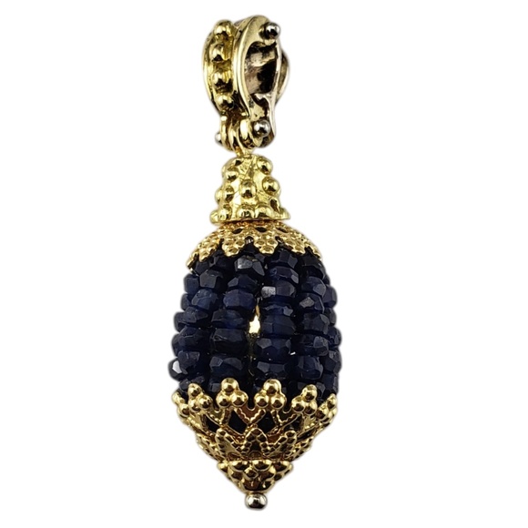 18 Karat Yellow Gold and Sapphire Pendant Enhancer #20325 - Picture 1 of 8